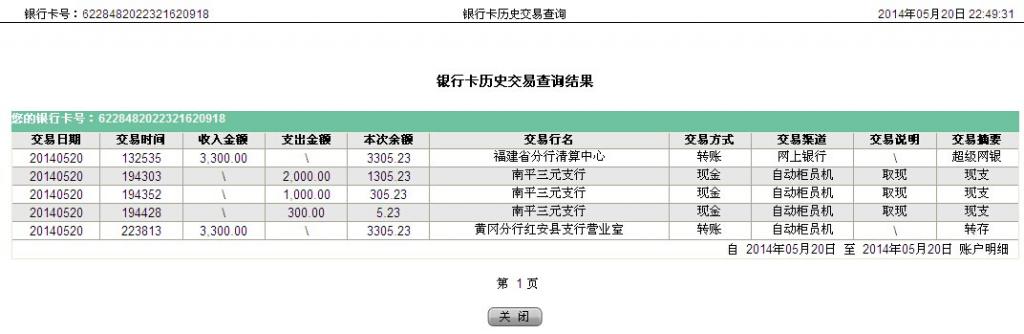 第二次匯款5月21日黃岡客戶匯款3300元至農行卡